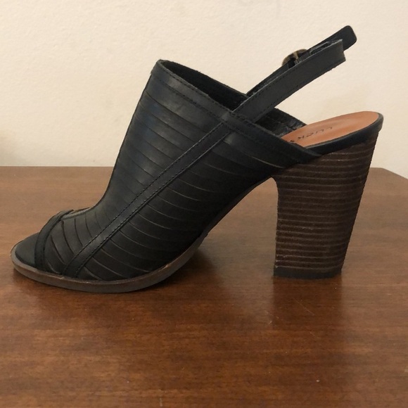 Lucky Brand Black Leather Slingback Sandals Size 8 - Picture 4 of 11